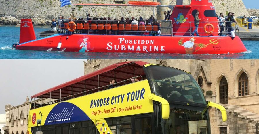 Rhodes: Hop-on Hop-off Bus and Submarine Tour - A simple way to see Rhodes City