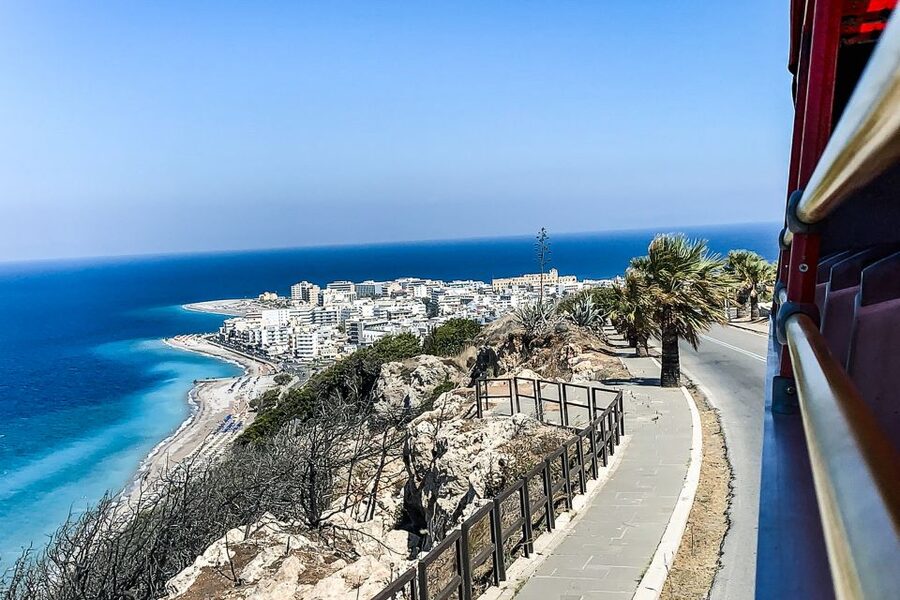Rhodes: Hop-On Hop-Off Sightseeing Bus Tour - Elli Beach and the Aquarium stop