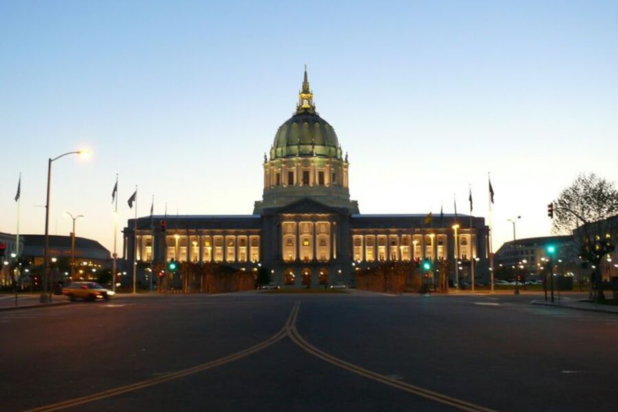 San Francisco Double Decker Bus Night Tour - Returning along the Embarcadero