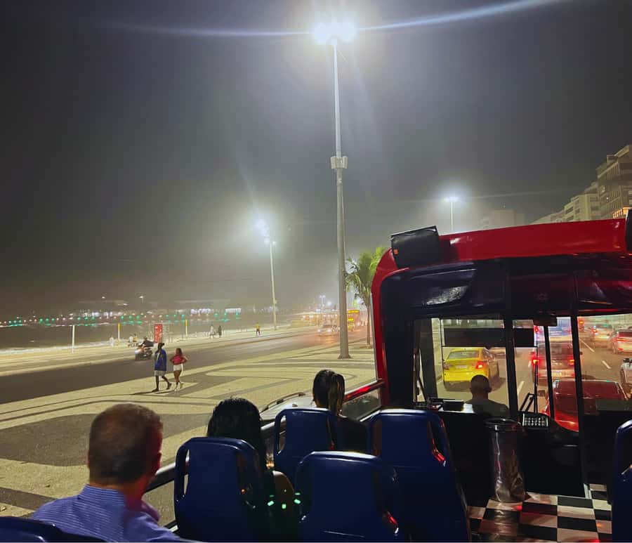 Skyline Night Tour Rio de Janeiro - Panoramic City Tour Rio Samba Bus - The open roof changes the way you see Rio