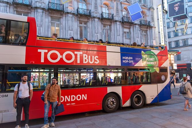 Tootbus London Evening Bus Tour - Trafalgar Square and Piccadilly Circus begin the route