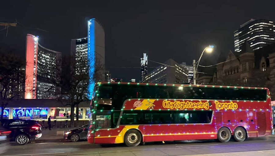 Toronto: Festive Lights Bus Tour - Starting at Sankofa Square in downtown Toronto