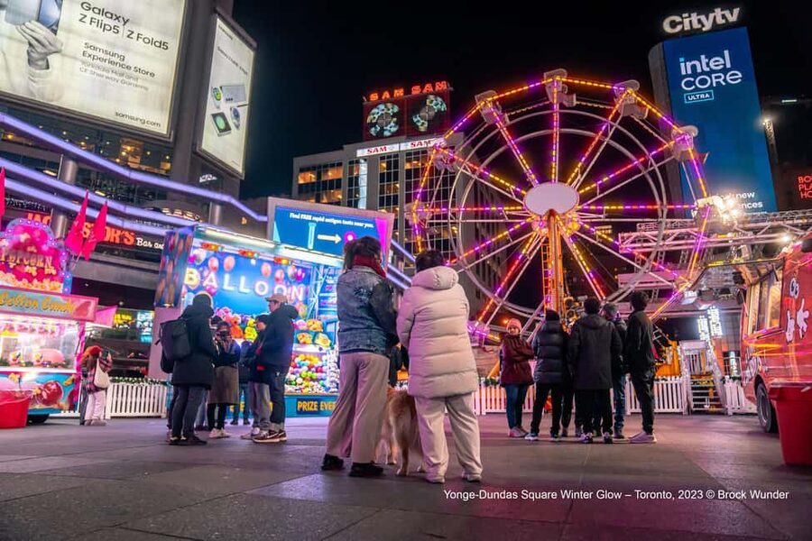 Toronto: Festive Lights Bus Tour - The Financial District after dark