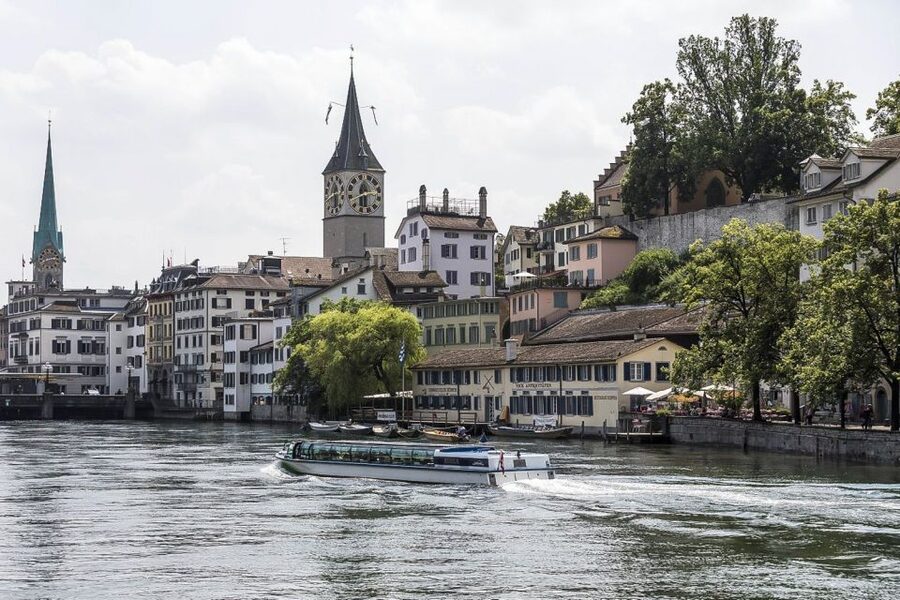 Zurich: Sightseeing Bus Tour with Optional FIFA Museum - The lion photo stop